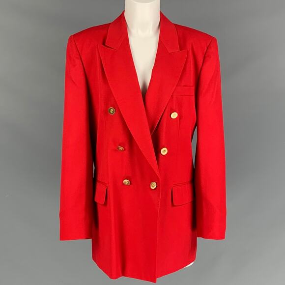 AQUASCUTUM Size 12  Red  Wool Double Brested Blazer - Picture 1 of 1